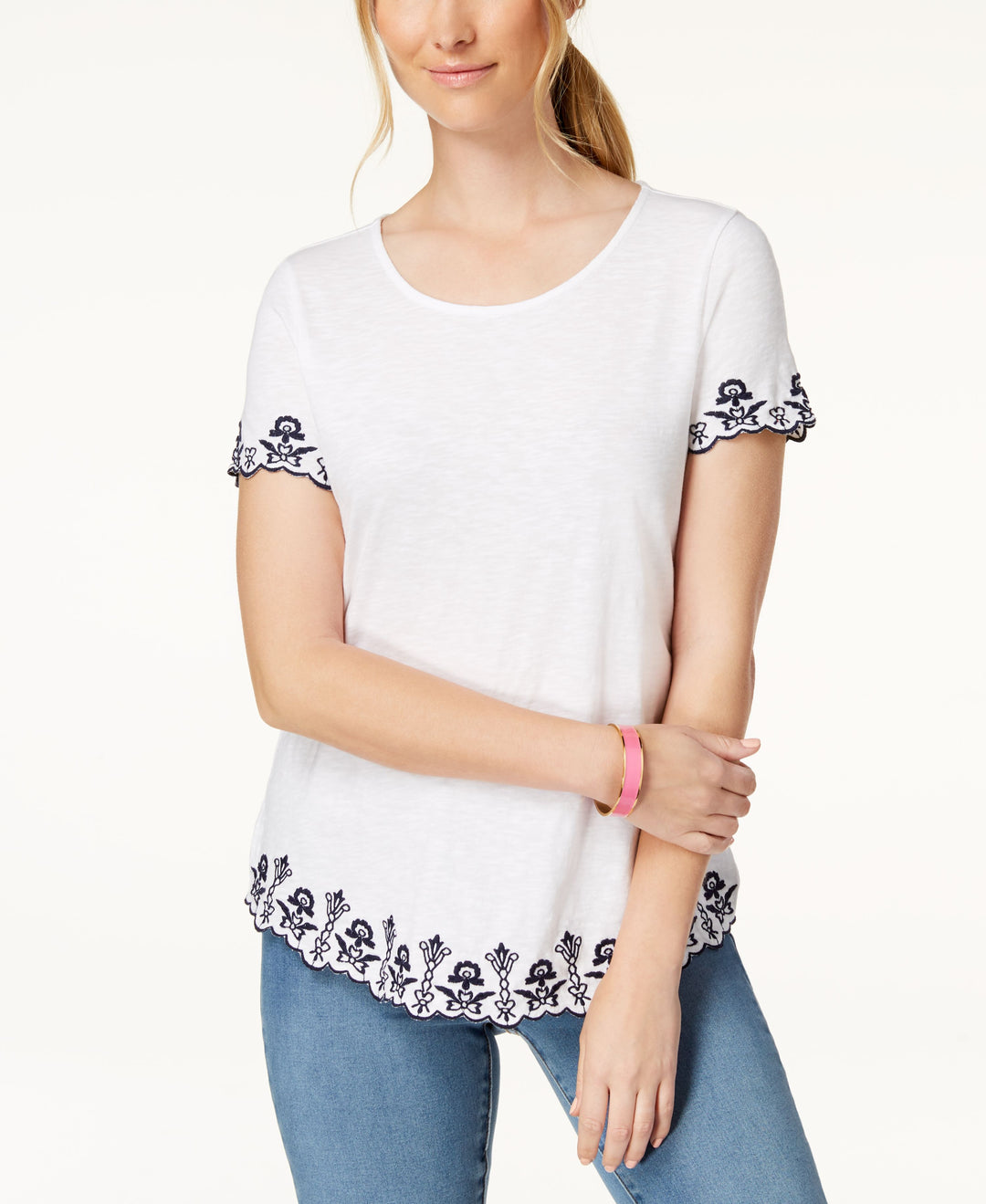 Charter Club Cotton Embroidered Top