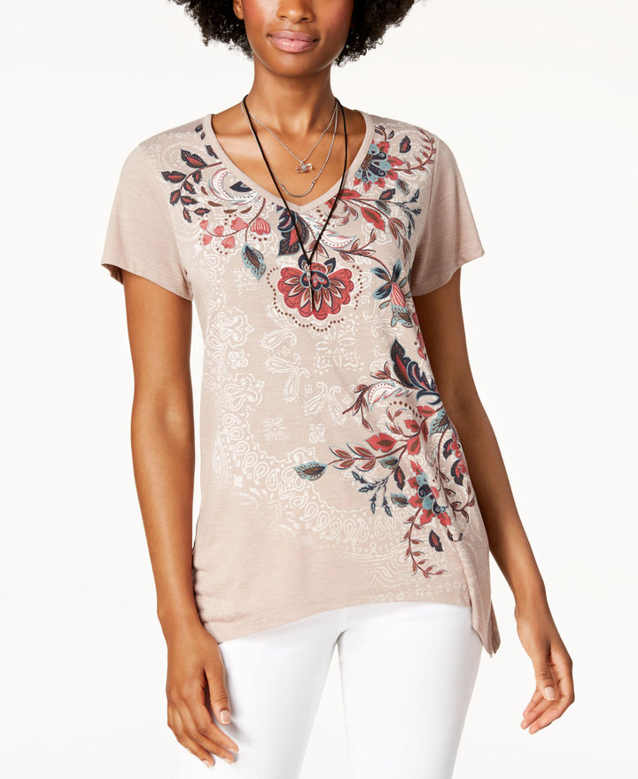 Style & Co Petite Floral Graphic Top