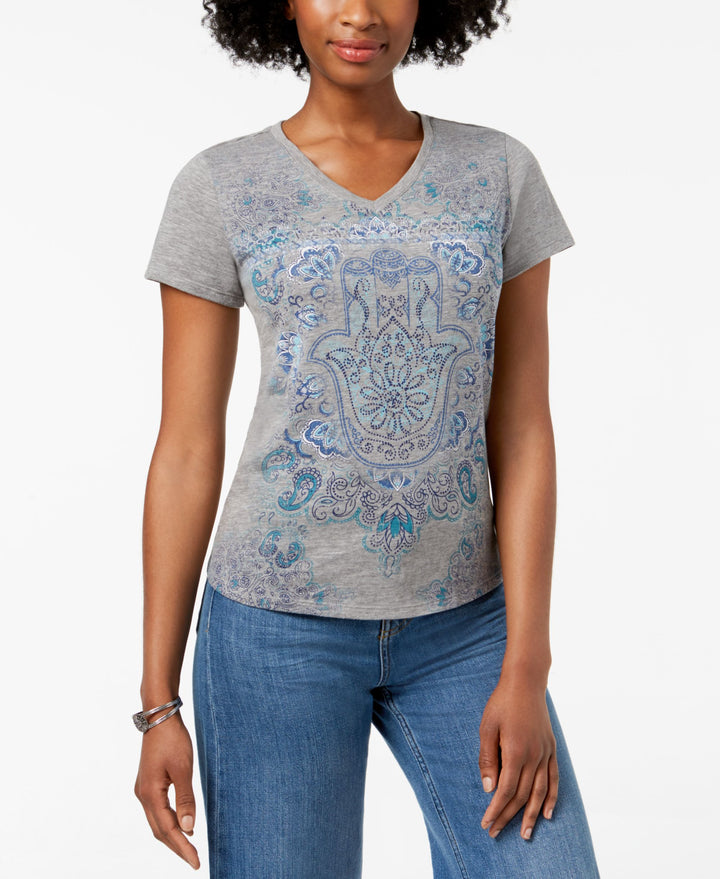 Style & Co Petite Hamsa Graphic T-Shirt