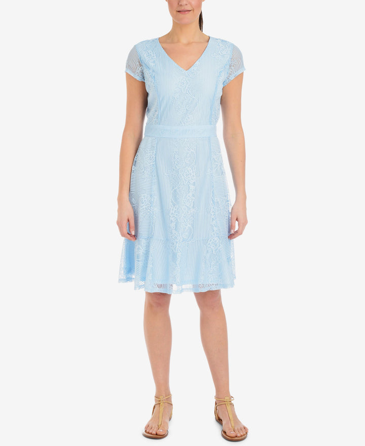 Lace Ruffle-Hem Dress