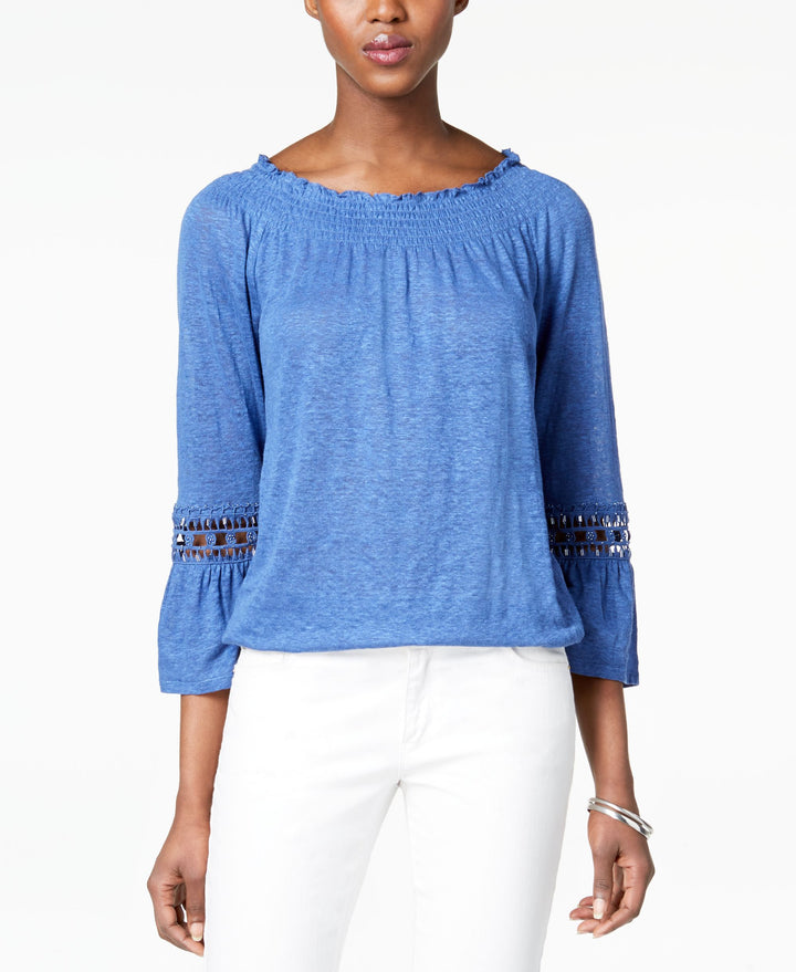 Linen Peasant Top