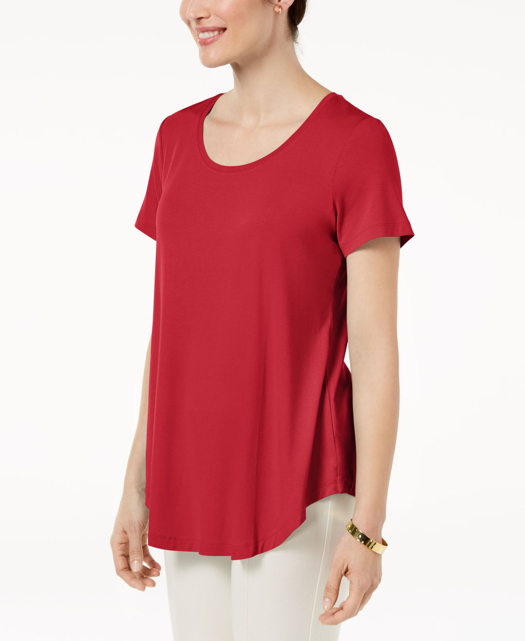 JM Collection Petite Shirttail Hem Top