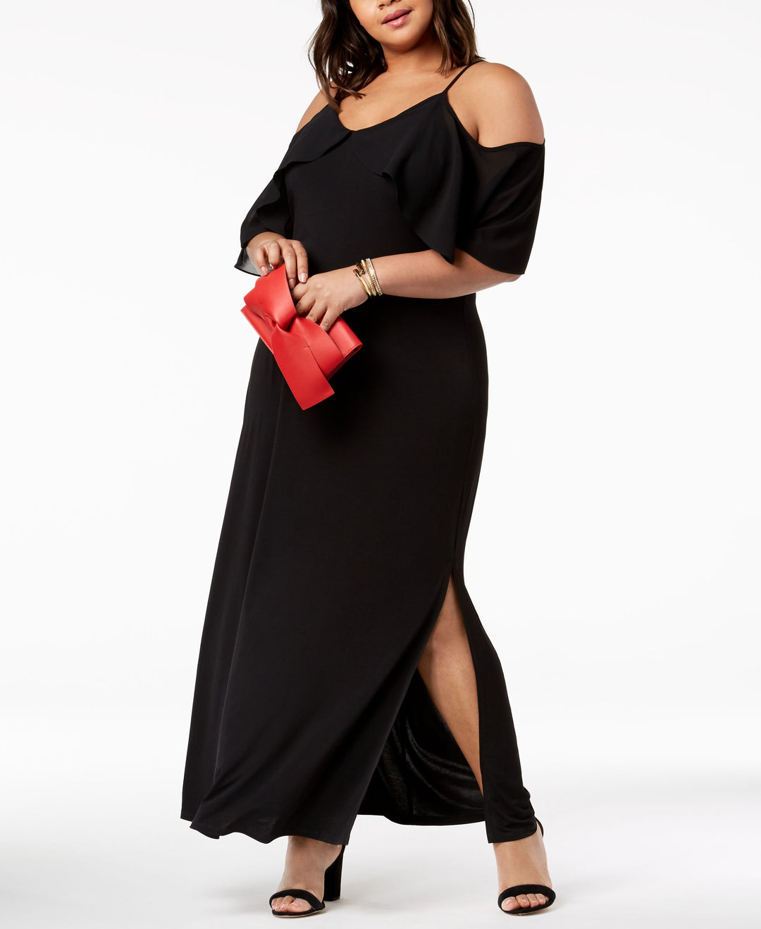 NY Collection Plus Petite Plus Size Cold Shoulder Maxi Dress