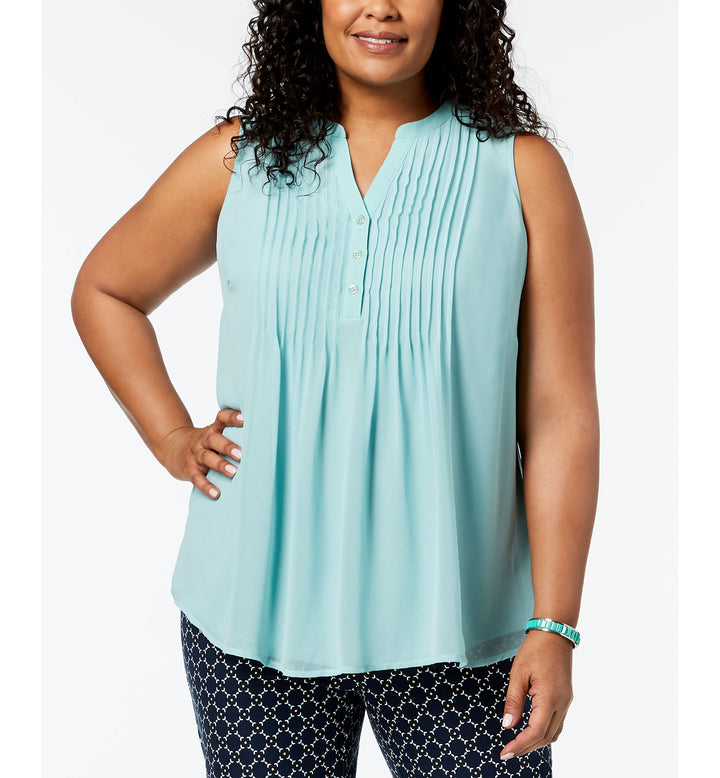 Charter Club Plus Size Pintuck Pleat Top
