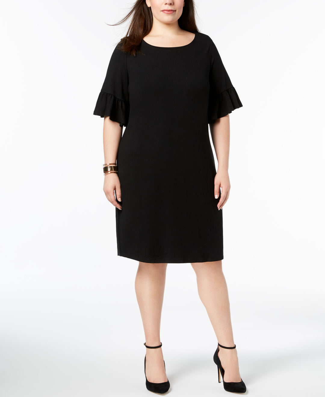 Charter Club Plus Size Ruffle Sleeve Shift Dress – USAFashion