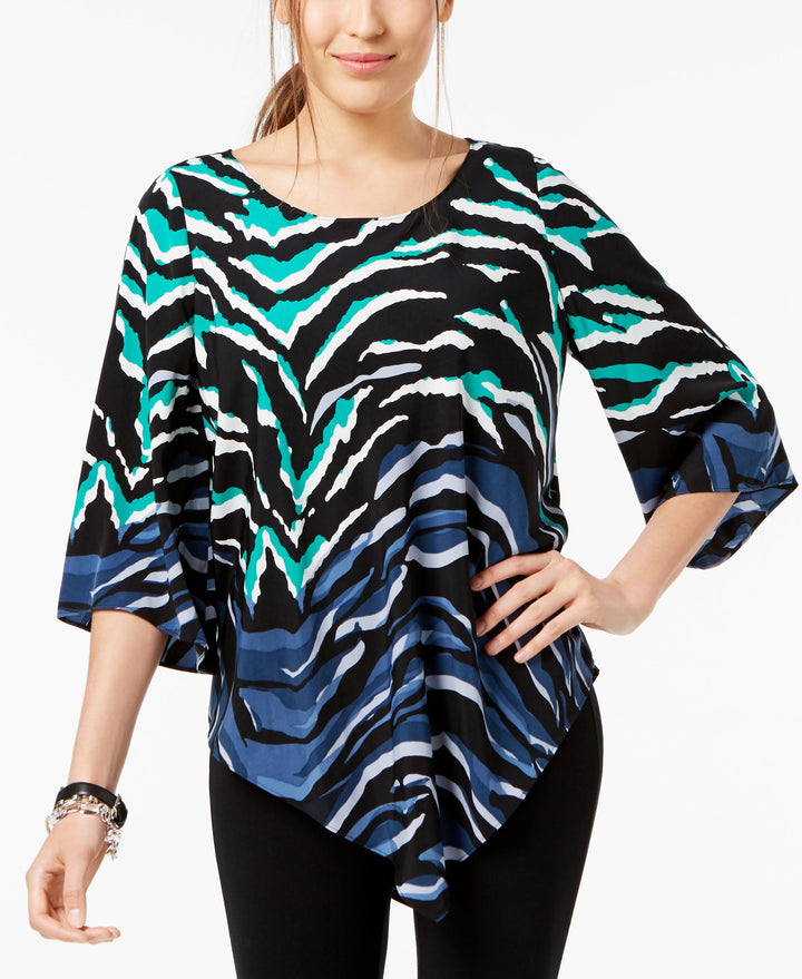 Alfani V Hem Geometric Print Top