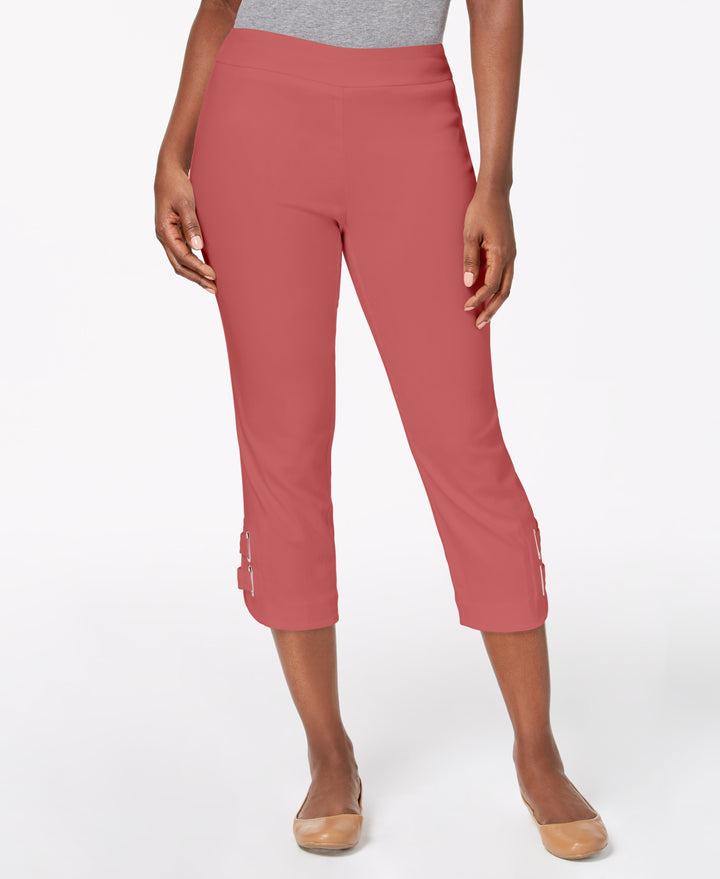 Buckle-Hem Capri Pants