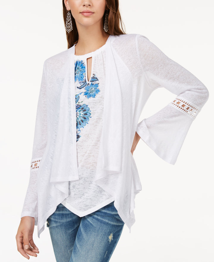 I.N.C. Crochet-Sleeve Linen Cozy