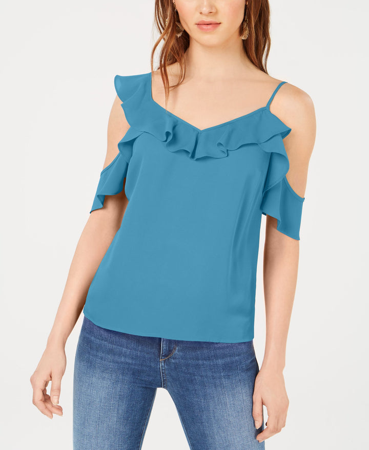 Bar III Asymmetrical Cold Shoulder Top