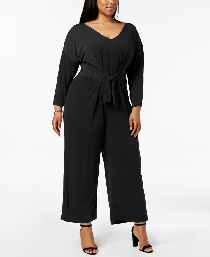 Plus Size Tie-Waist Jumpsuit