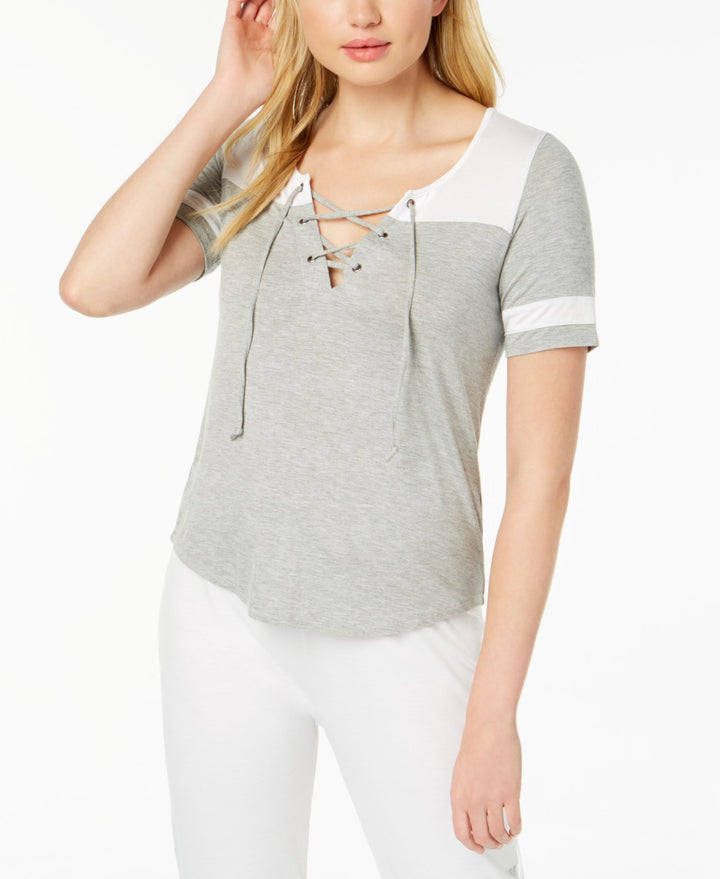 Material Girl Juniors Lace Up T-Shirt