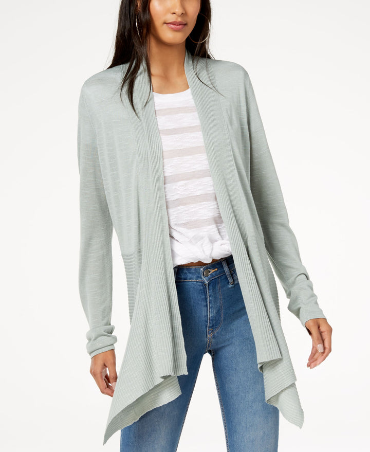 Ribbed Open Front Cardigan