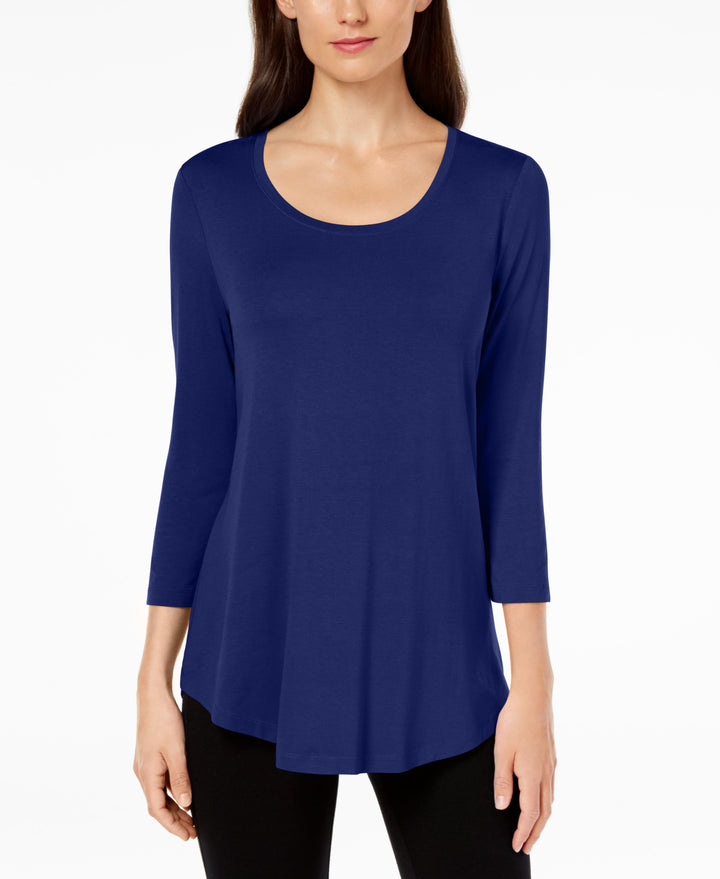 JM Collection Scoop Neck Top