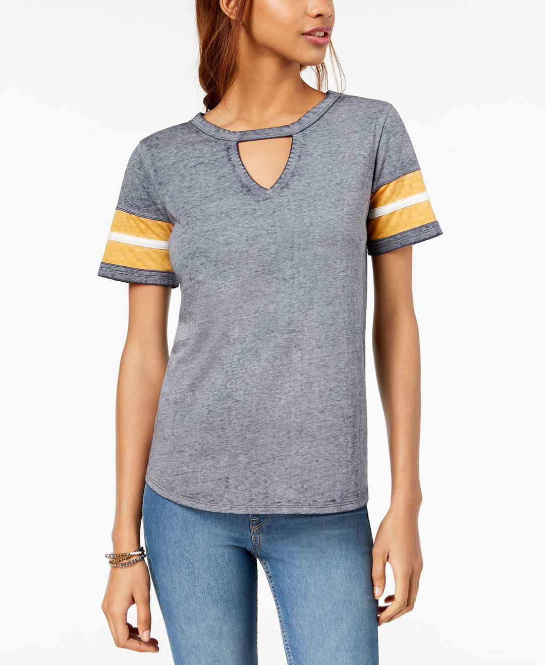 Hippie Rose Juniors Cutout Varsity T-Shirt