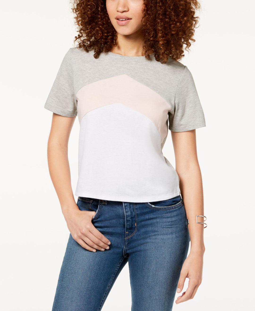 by Ikeddi Juniors' Colorblocked Chevron-Stripe T-Shirt