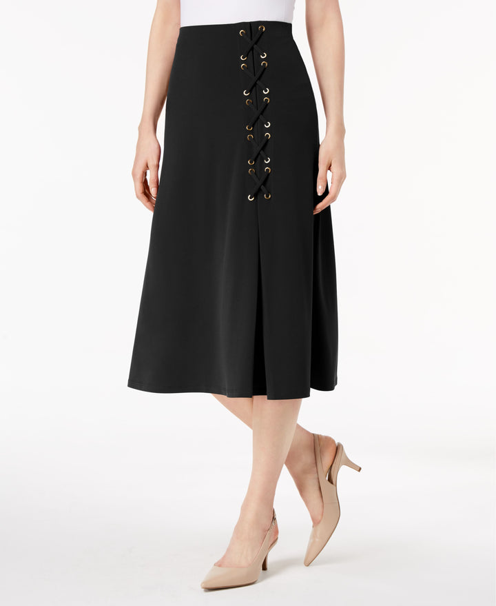 Lace-Up A-Line Skirt