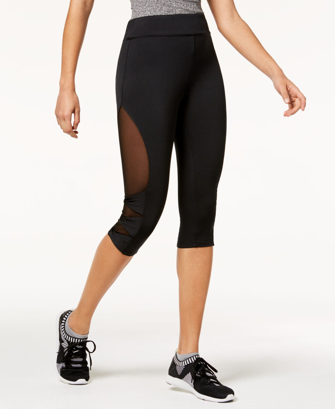 Juniors' Mesh-Panel Cropped Leggings
