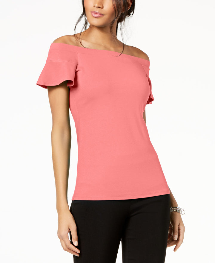 Off The Shoulder Flutter Sleeve Top