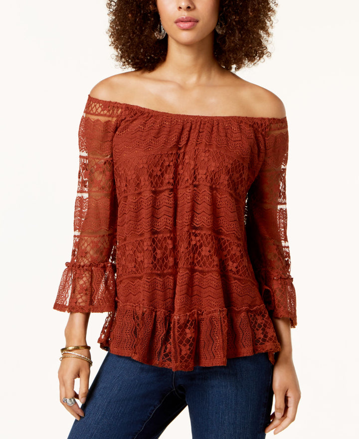 Style & Co Off The Shoulder Lace Top