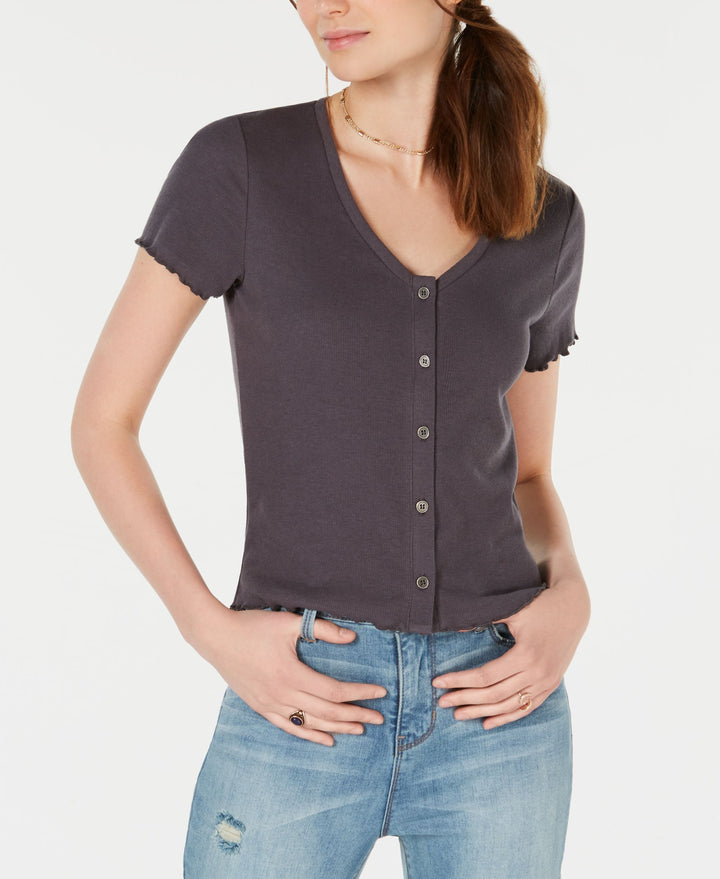 Juniors' Lettuce-Trim Shirt