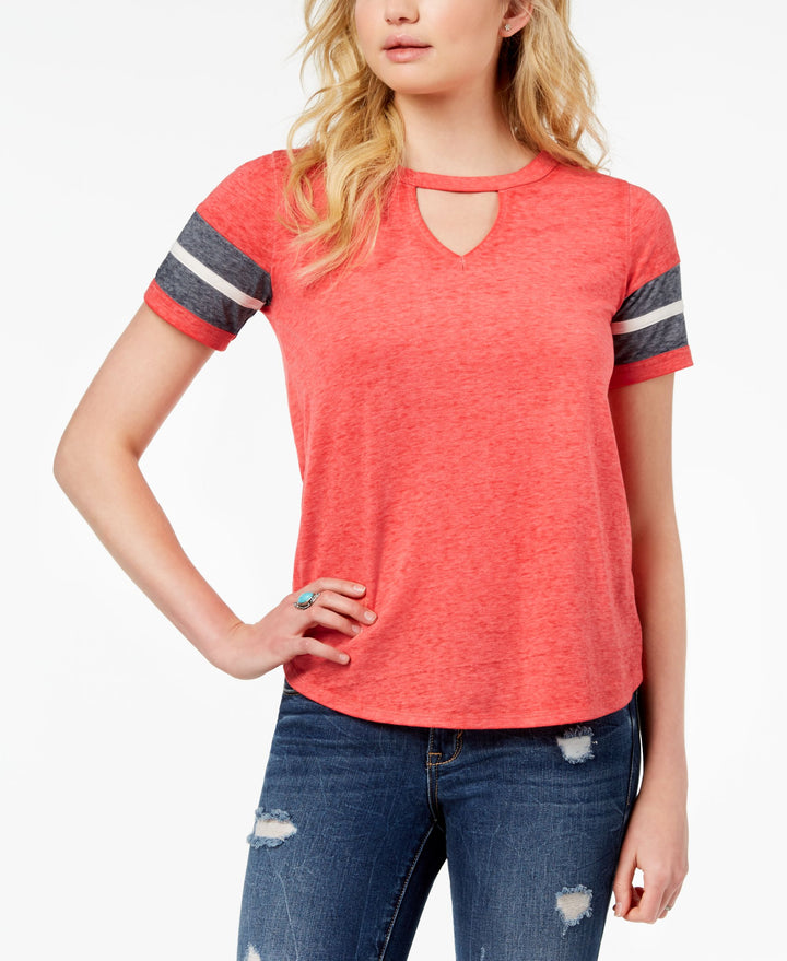 Hippie Rose Juniors Cutout Varsity T-Shirt