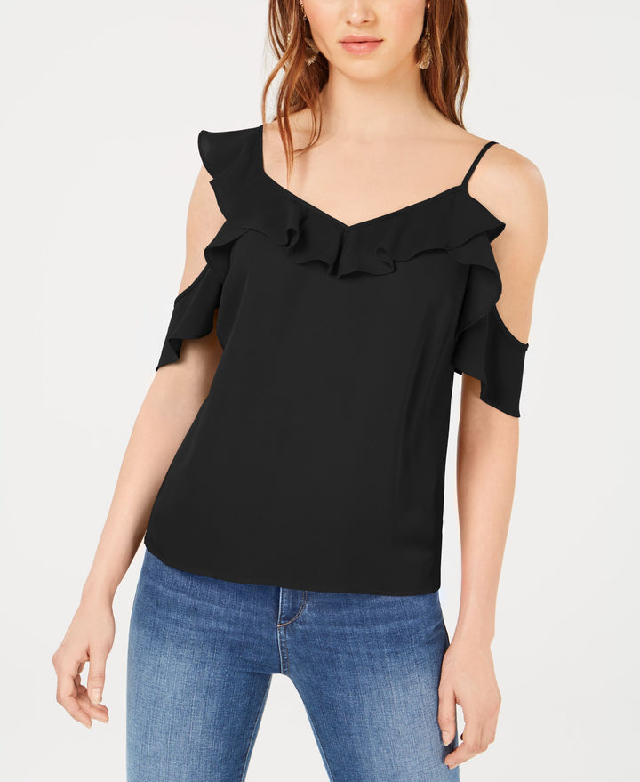 Bar III Asymmetrical Cold Shoulder Top