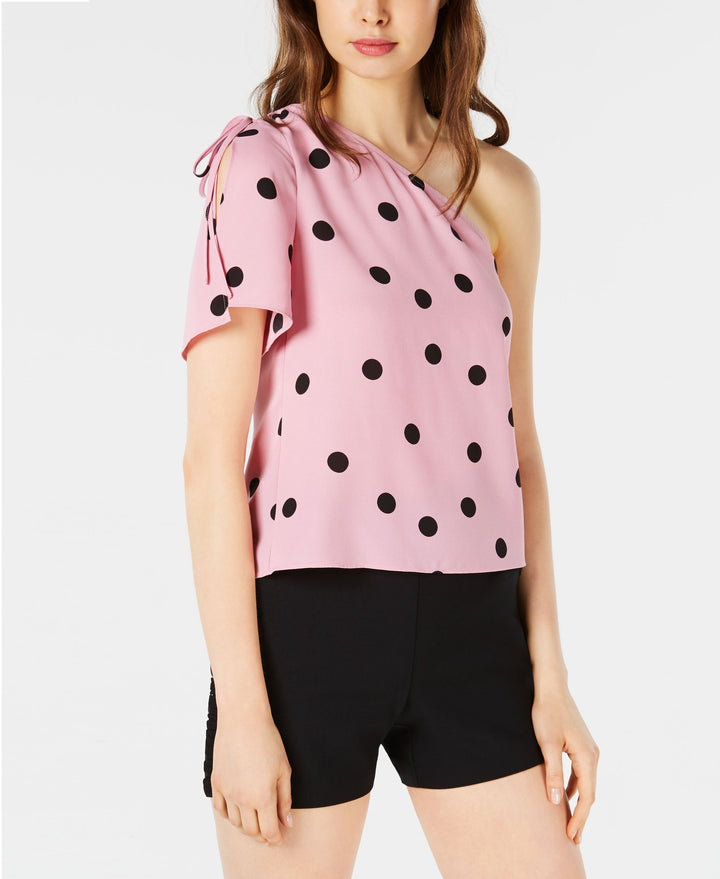 Bar III Printed One Shoulder Top