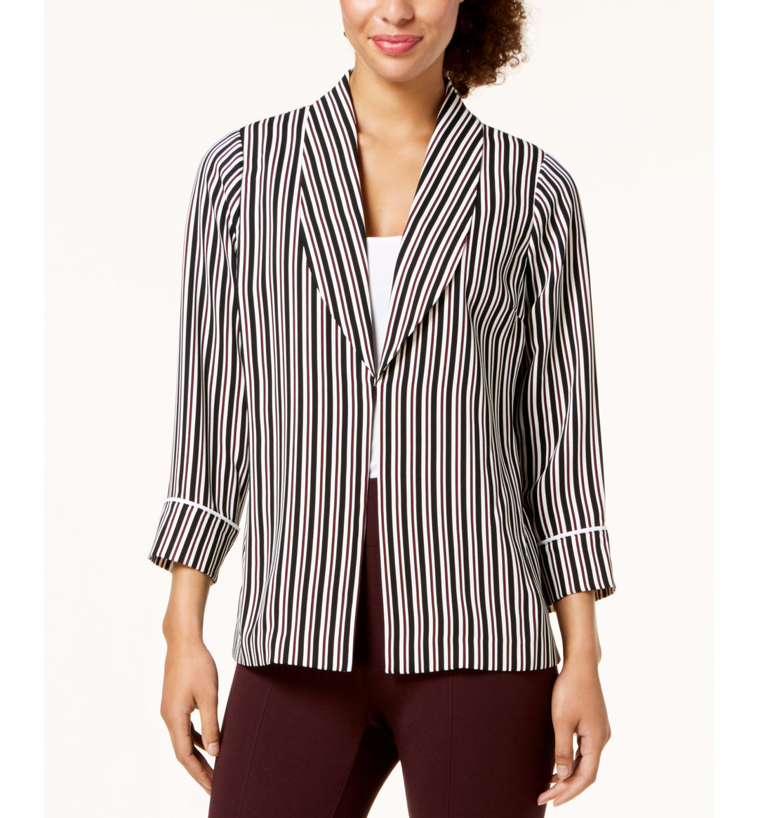 Alfani Striped Shawl Collar Jacket