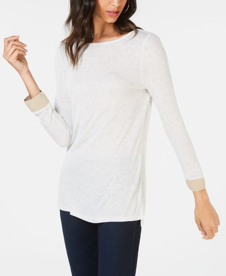 Shimmer Sleeve Long Sleeve Top