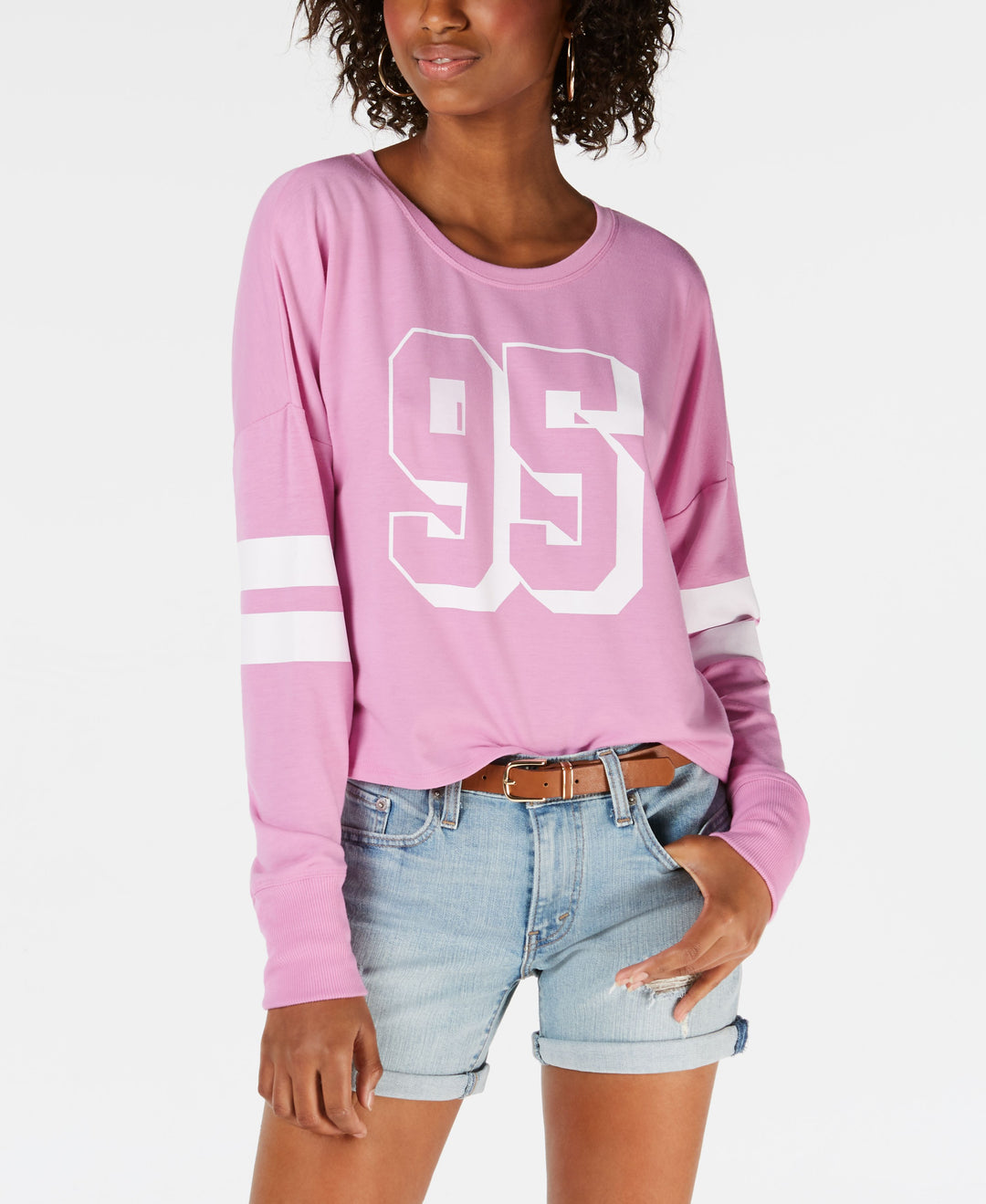 Material Girl Juniors Striped Graphic Sweatshirt