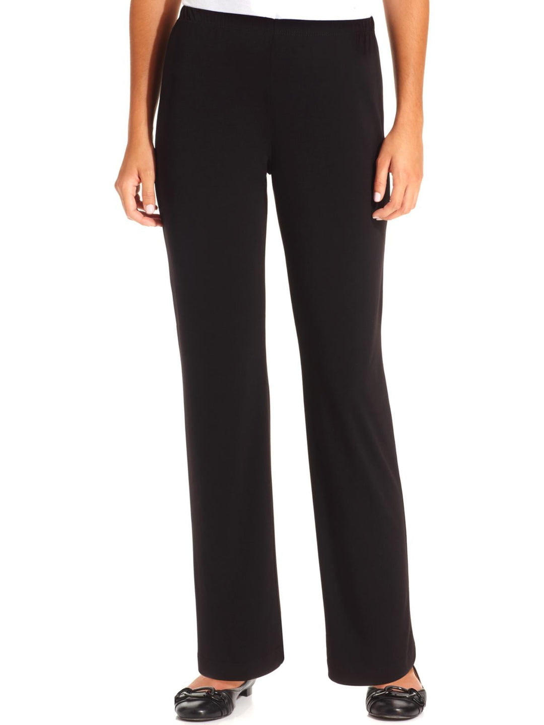 Petite Pull-On Straight-Leg Pants