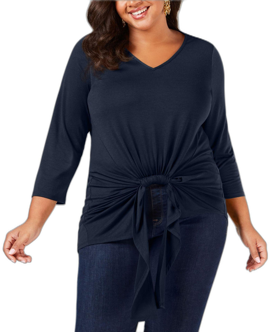 Plus Size Gathered-Front Top