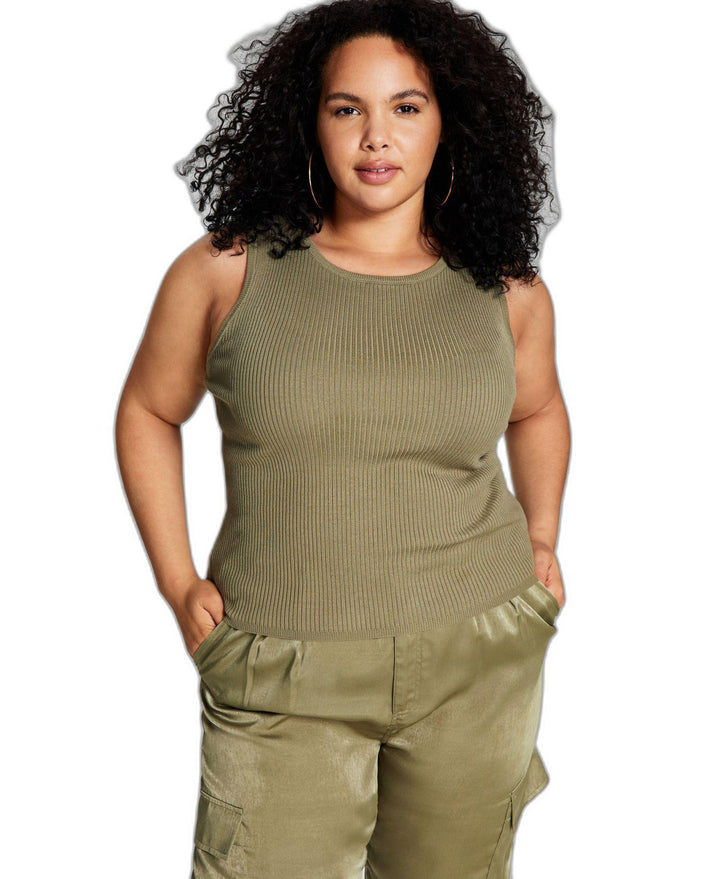 Now This Trendy Plus Size Sweater Tank Top