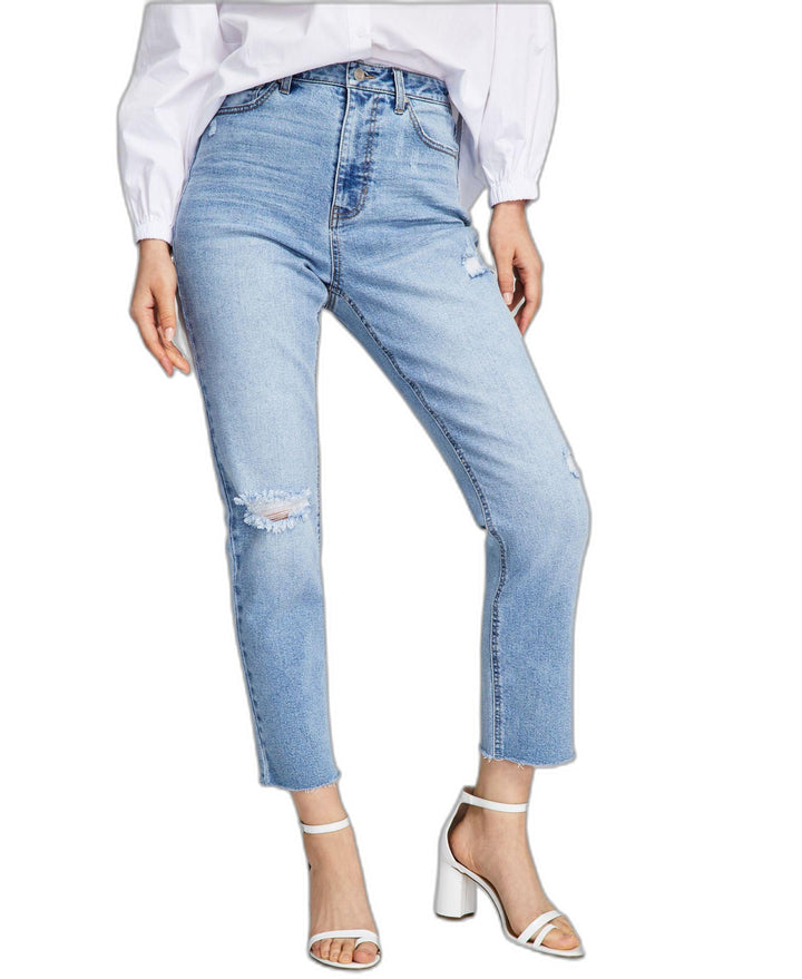 Women's True Mom Button-Fly Ripped Jeans Oren 24