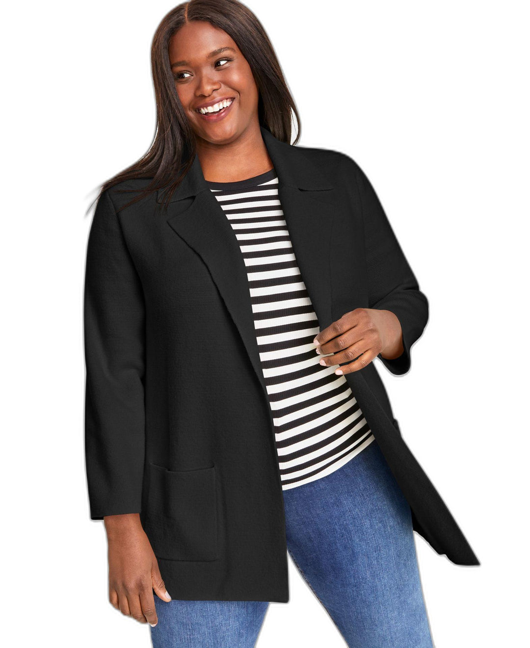 Plus Size Sweater Blazer