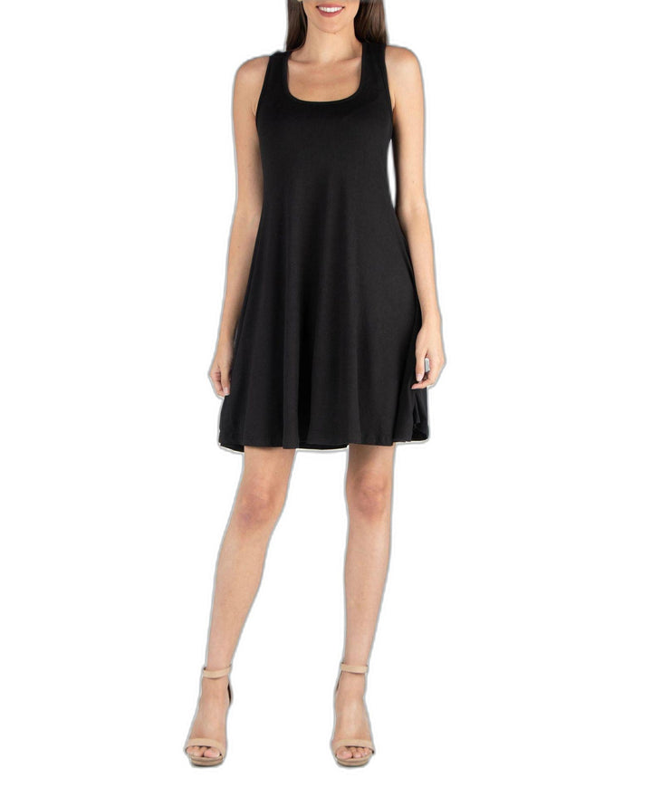 24seven Comfort Apparel A Line Fit Flare Mini Dress