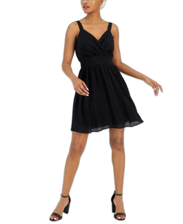 Women's Sleeveless Surplice Mini Dress