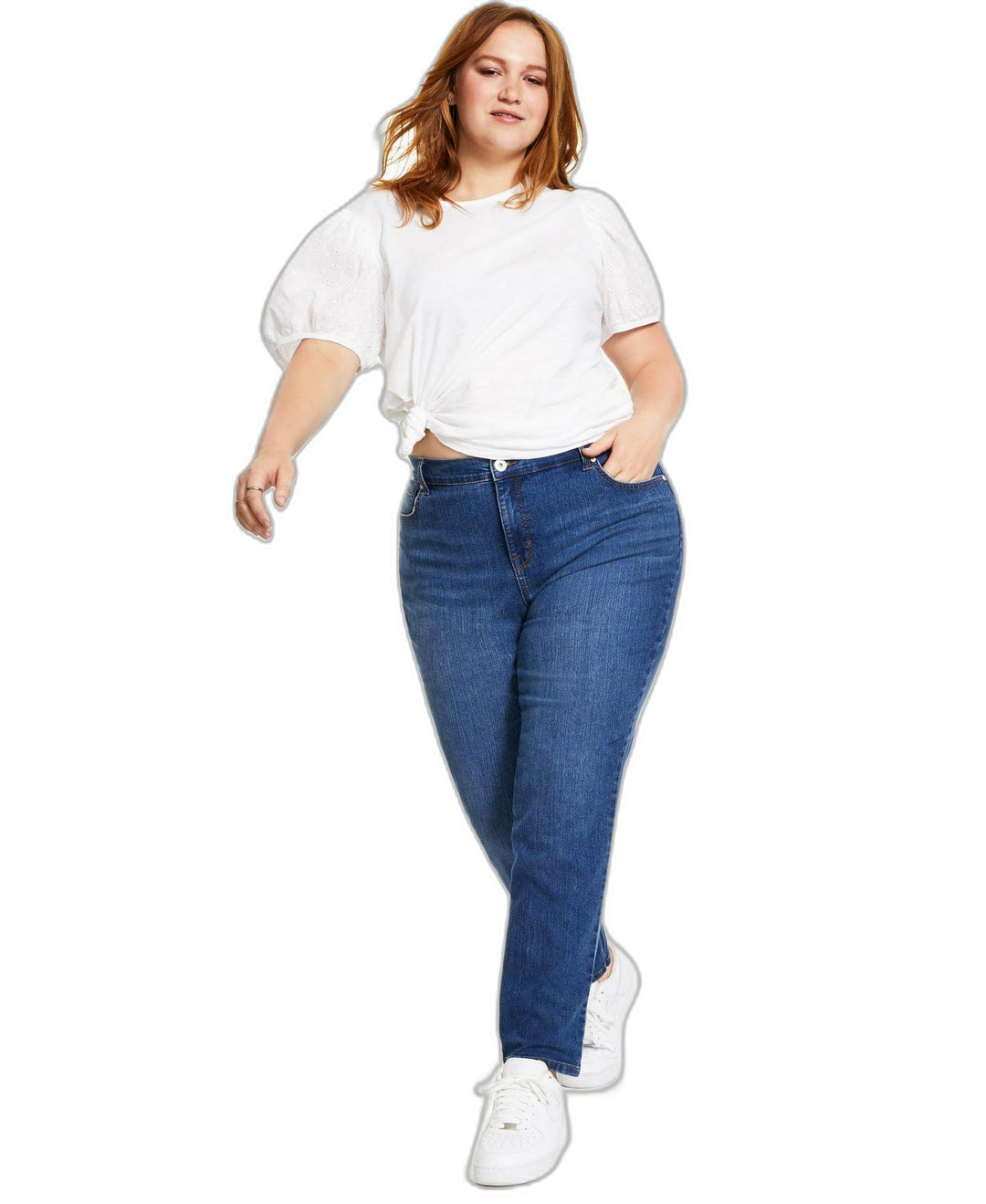 Plus Size High-Rise Straight Jeans