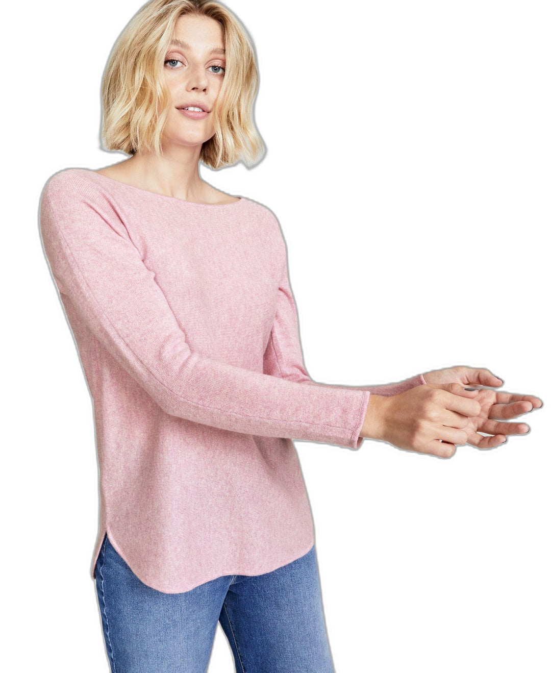 Women's 100% Cashmere Shirttail Sweater