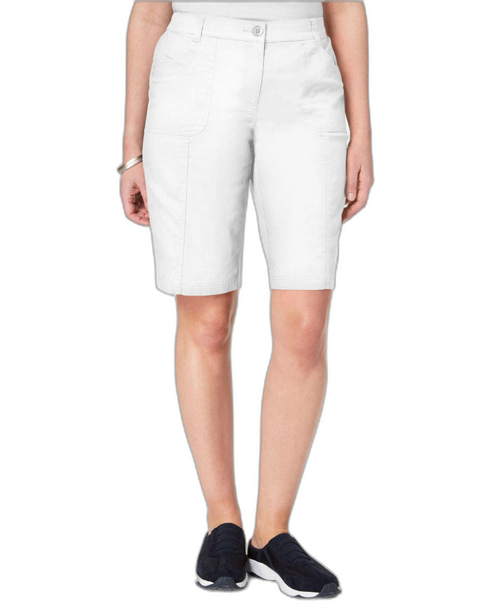 Karen Scott Mid Rise Cotton Shorts