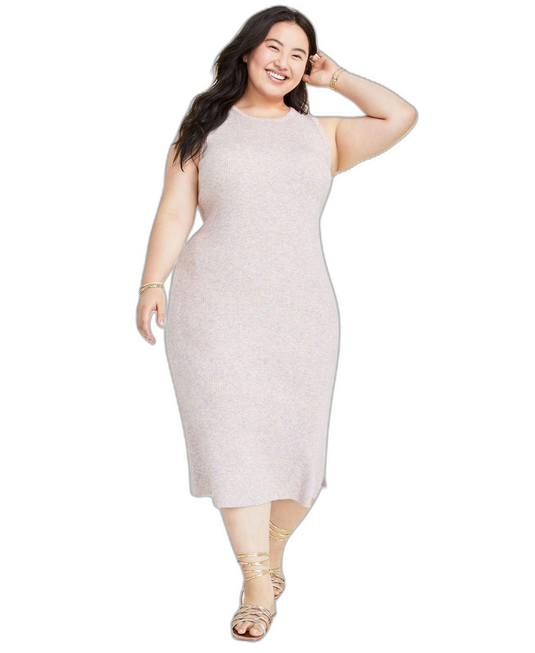 Plus Size Ribbed Sweater Dress