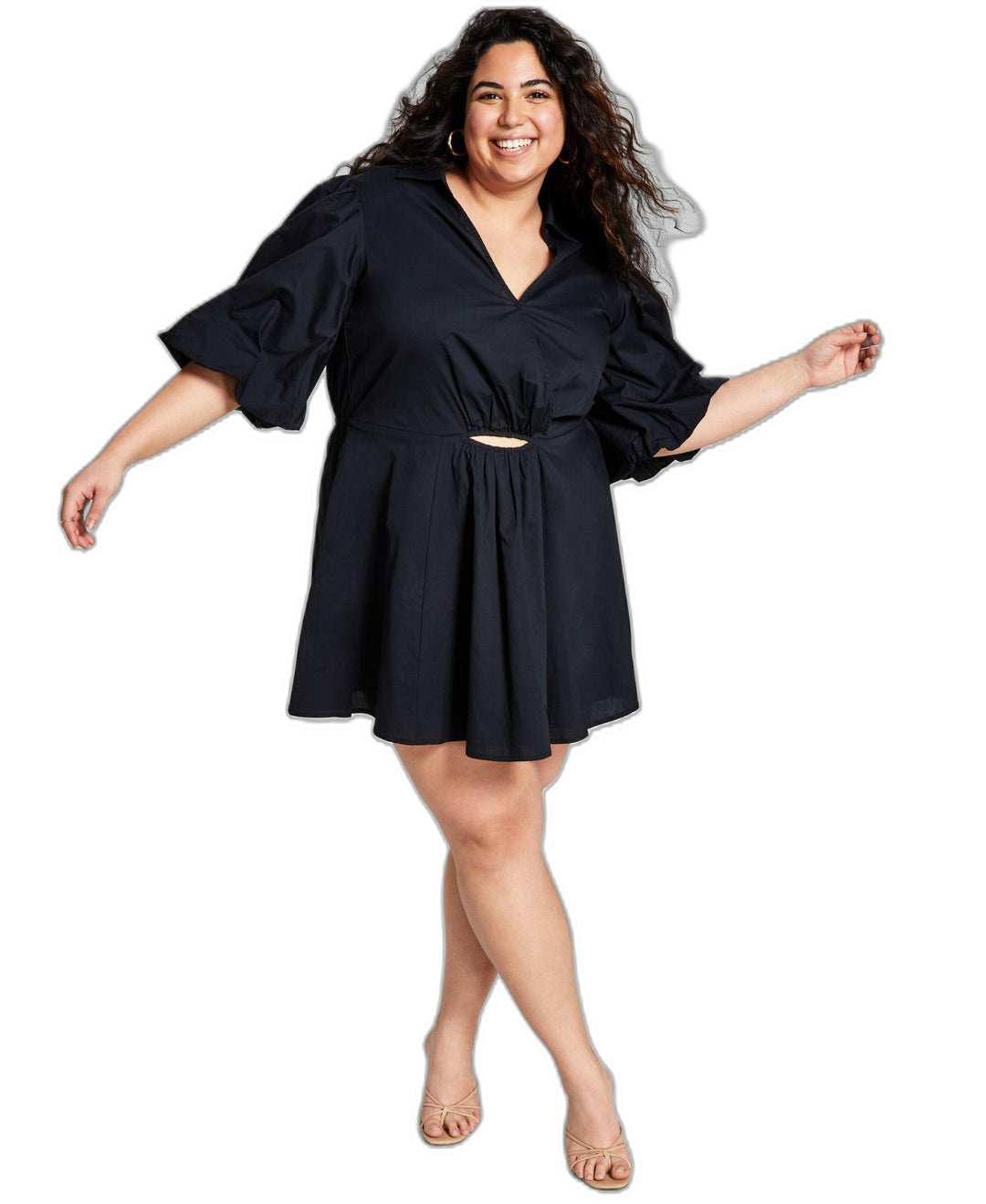 Now This Trendy Plus Size Cutout Poplin Dress