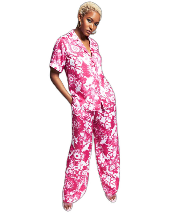 Ade Samuel For Inc Womens Printed Button Up Shirt