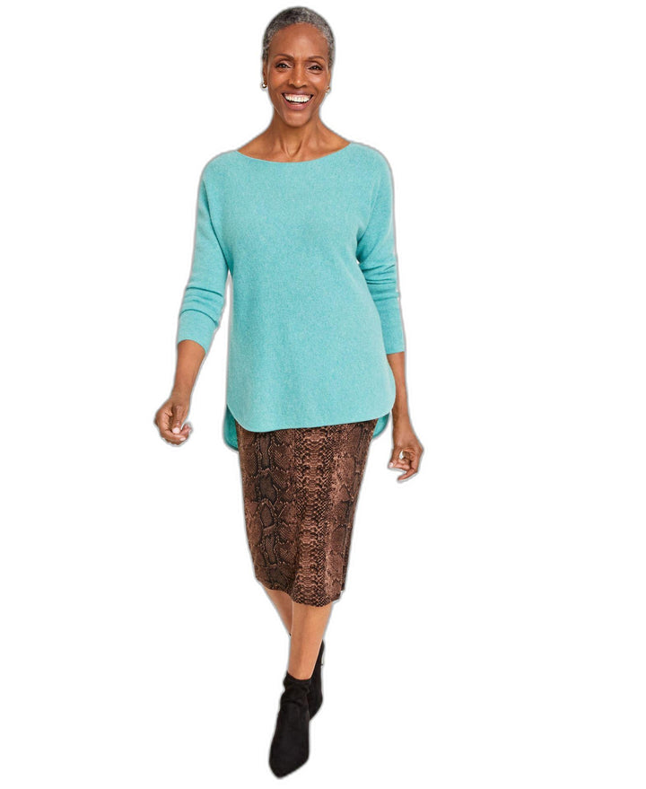Women's 100% Cashmere Shirttail Sweater