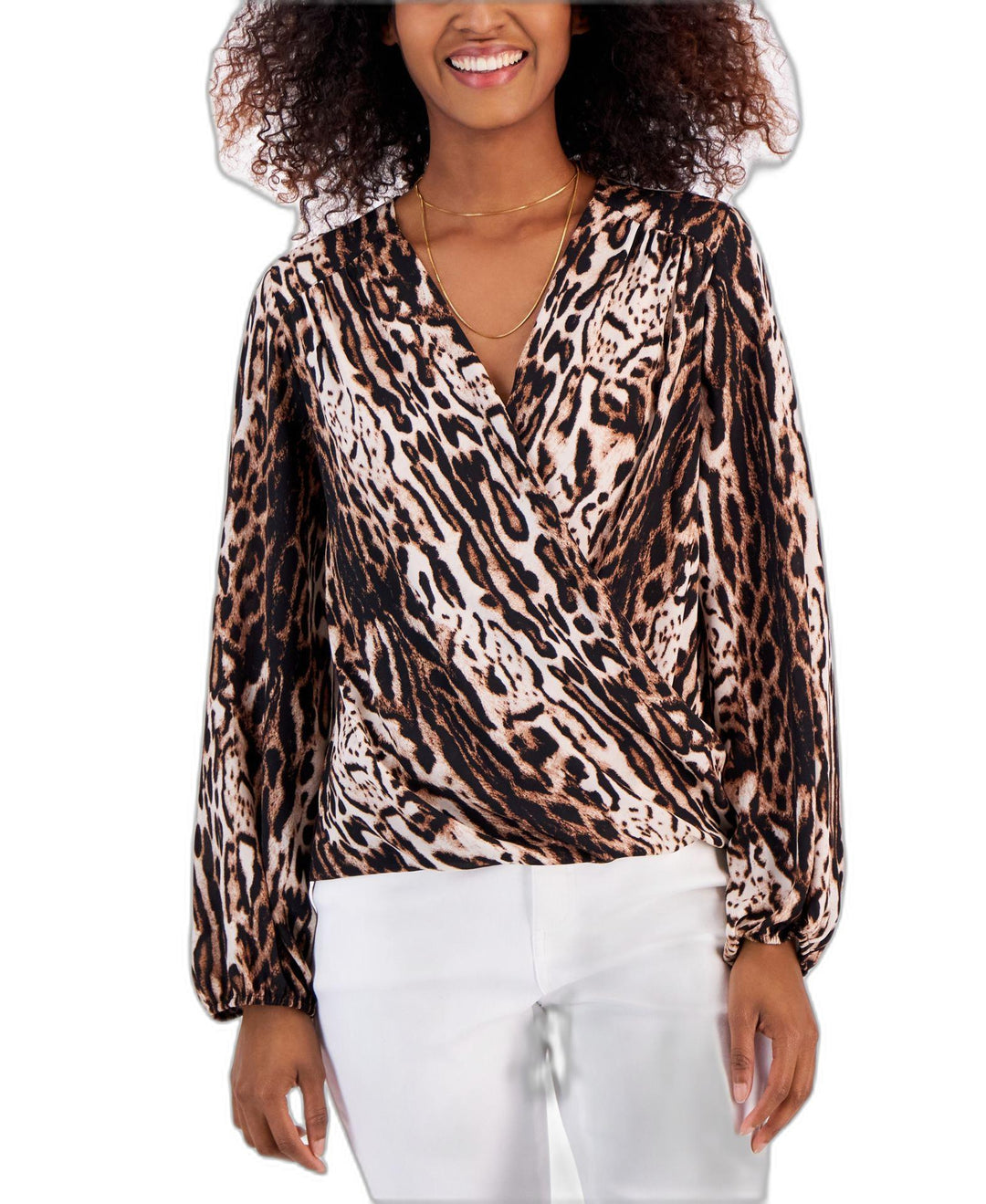 Petite Floral Surplice Top