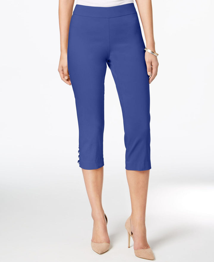 Petite Lattice-Hem Capri Pants