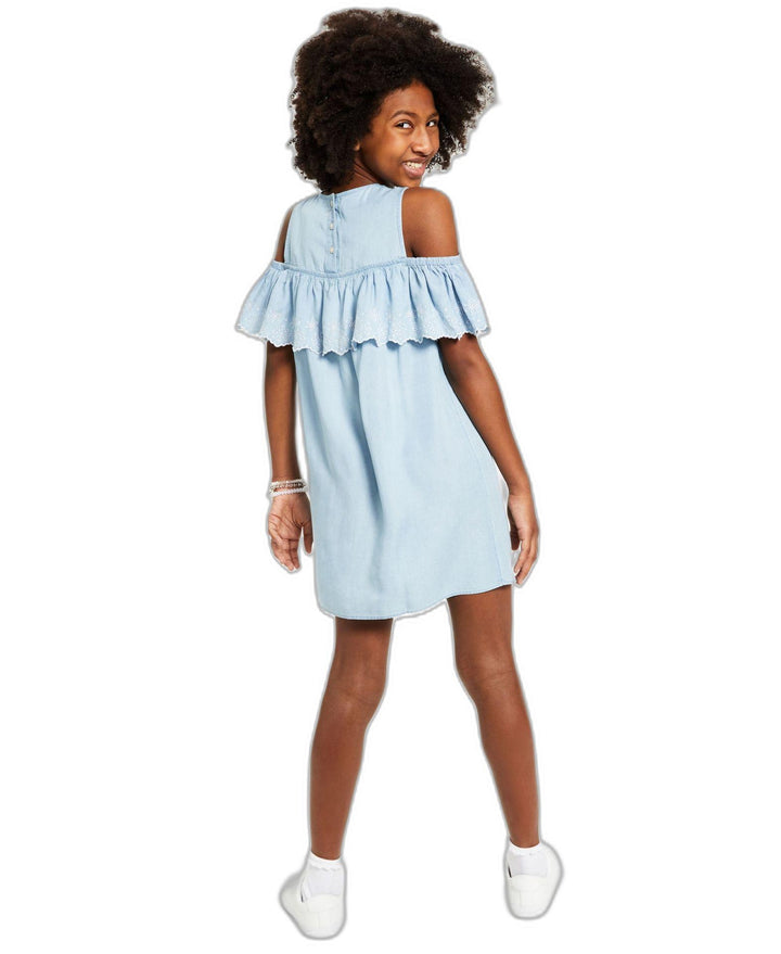 Charter Club Mommy Me Little Girls Cold Shoulder Chambray Dress