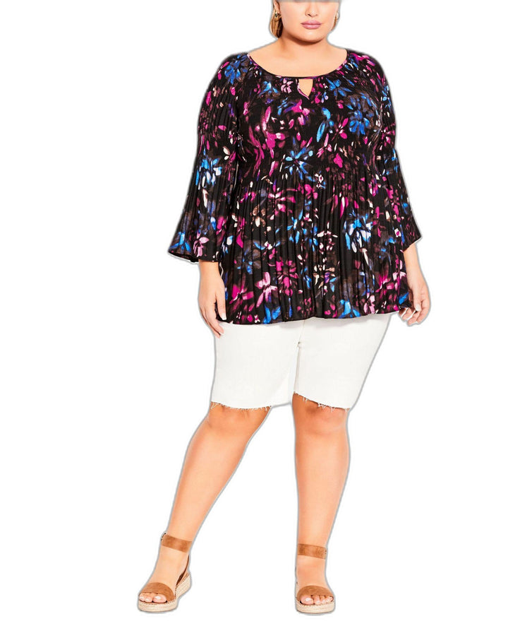Plus Size Pleater Tunic Top