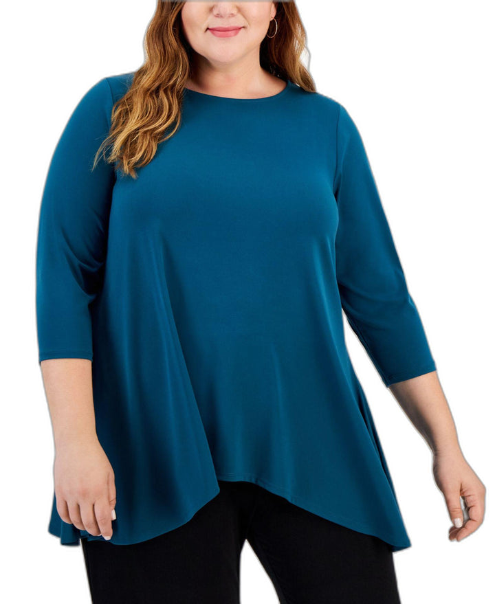 Plus Size Swing Top Teal Evergreen 4X