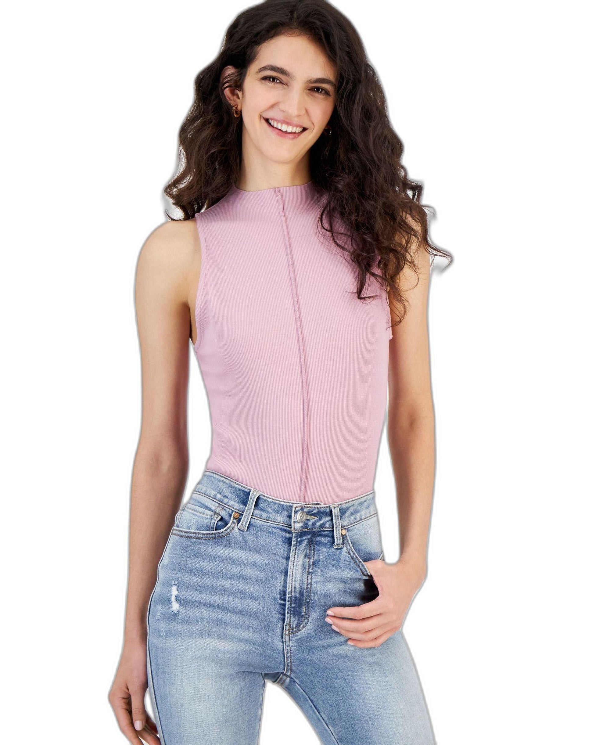 Women's Ribbed Seam-Front Bodysuit